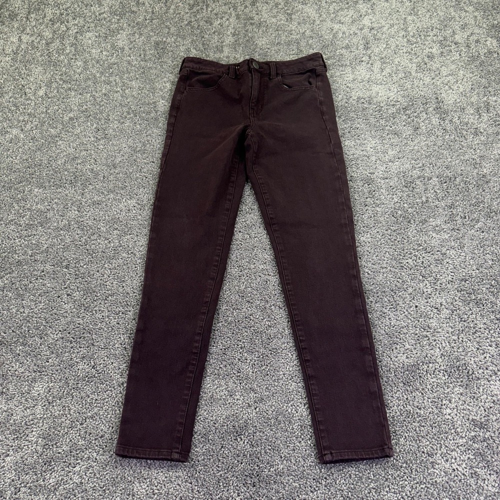 American Eagle Jegging Jeans Womens 6 Maroon Hi Rise Dark Stretch Denim Casual